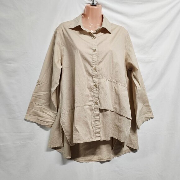 Acqua & Limone Lagenlook Layered Asymmetric Top Tunic Blouse Shirt One Size - Picture 3 of 11